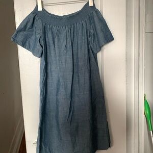 J crew chambray denim off the shoulder dress size 2